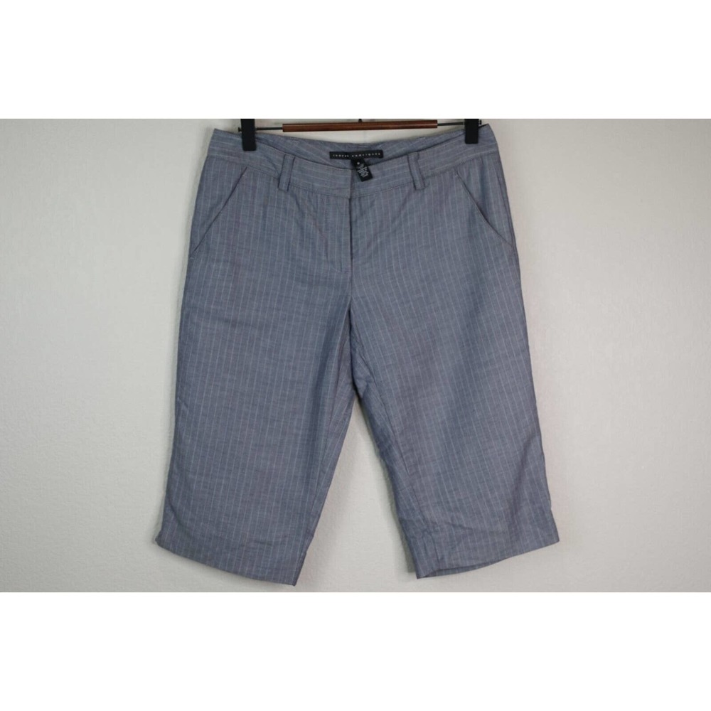 Robert Rodriguez Womens Plaid Gray Chino Shorts 6 Flat Front Mid-Rise Cotton‎